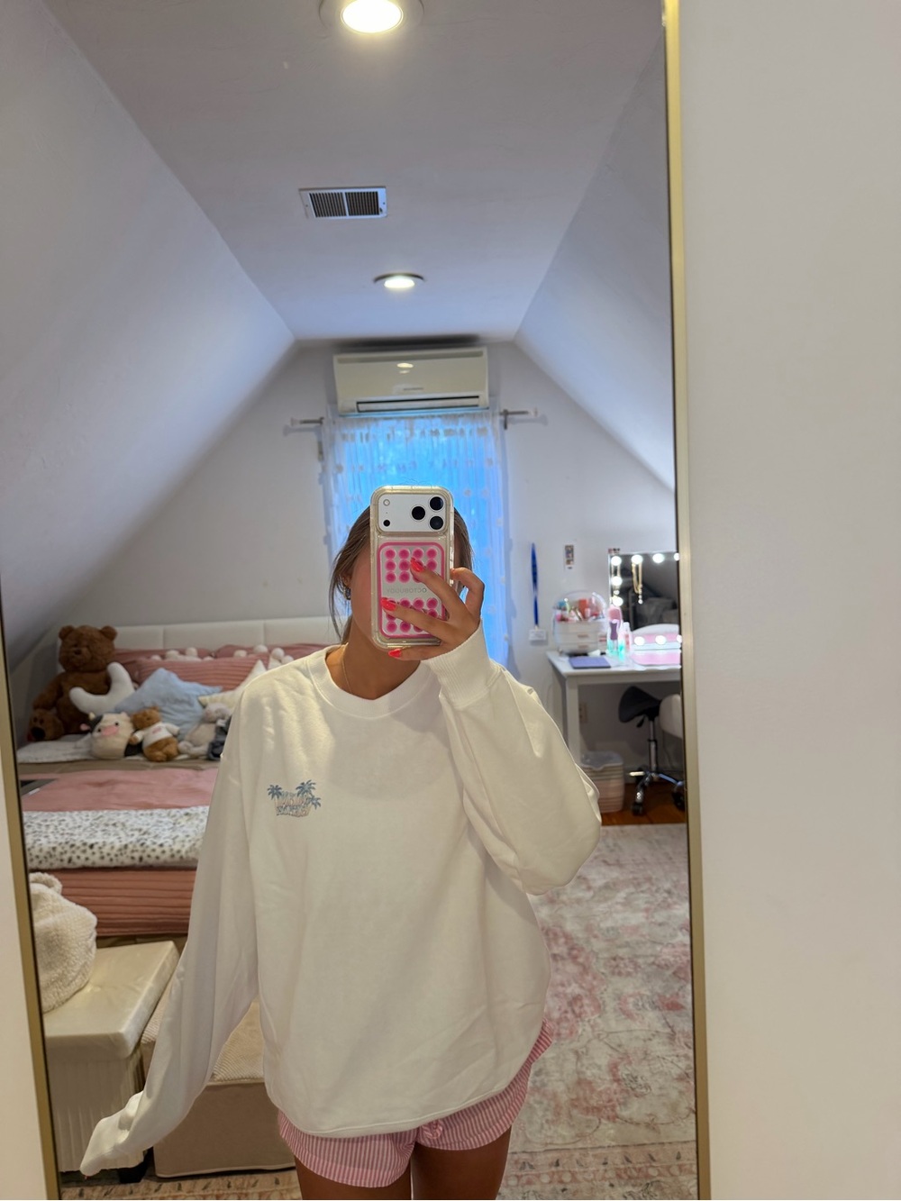 Hollister White Palm Tree Graphic Sweatshirt